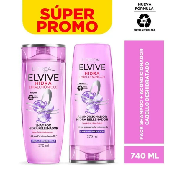 Loreal Paris Shampoo Elvive Hidra Hialurónico + Acondicionador