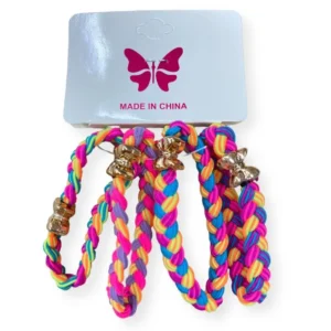 Chulos Trenza Con Aplique Color Neon X 4 Unds
