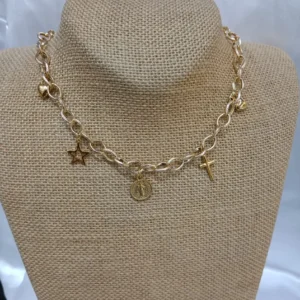 Collar Corto Dijes Oro Golfi