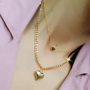 Collar Doble Corto Dijes Oro Golfi