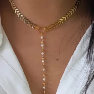 Collar Largo Perlas Oro Golfi