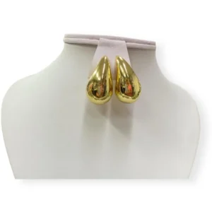 Aretes Gota Doradas Grandes Rodio