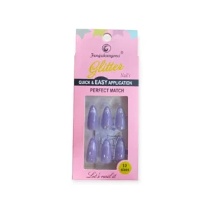 Uñas Decoradas Glitter X 12 Unds