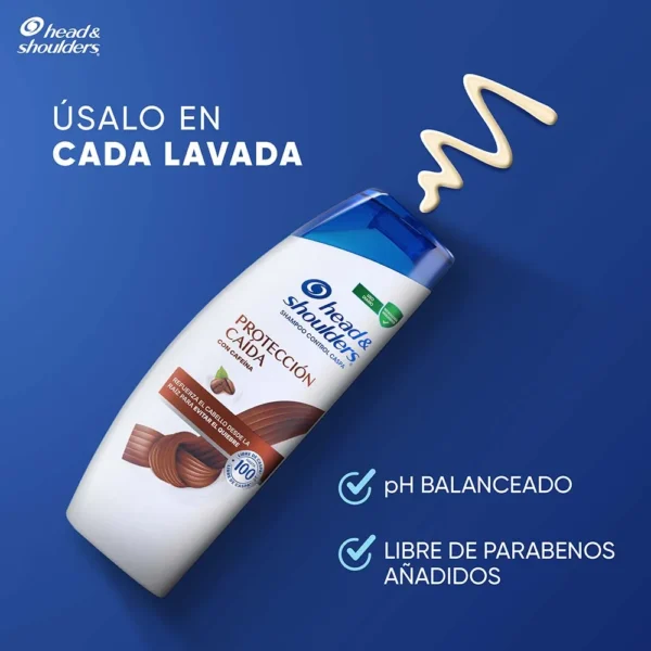 Shampoo Head Shoulders Proteccion Caida con Cafeina Control Caspa Champu Head and Shoulders 375 ml - Image 6