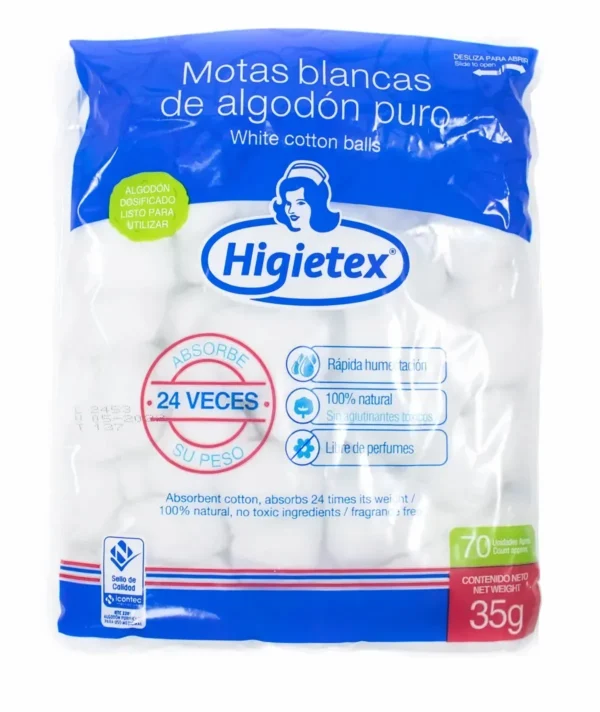 Higietex Algodón en Motas Blancas