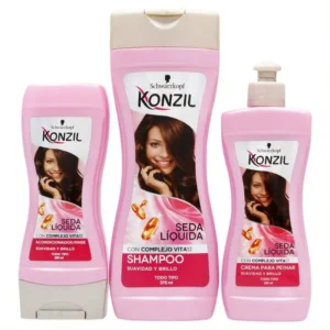 Konzil Shampoo + Acondicionador + Crema para Peinar Seda Líquida