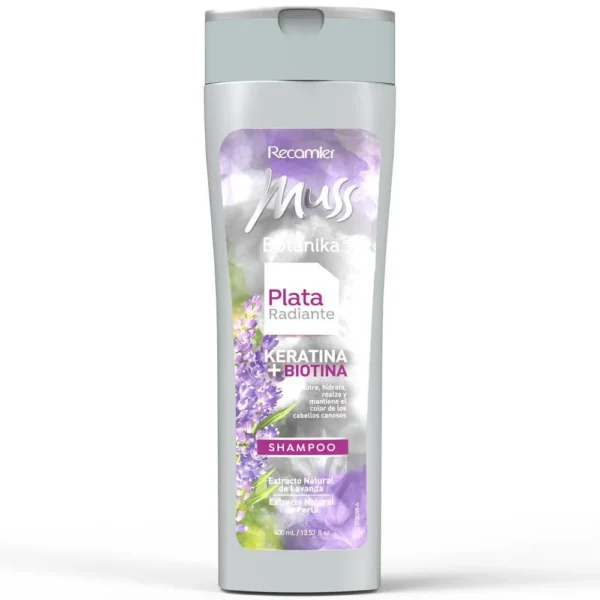 Muss Shampoo Keratina + Botanika Plata Radiante