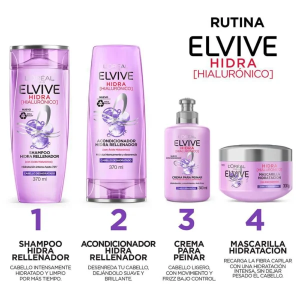 Loreal Paris Shampoo Elvive Hidra Hialurónico + Acondicionador - Image 5