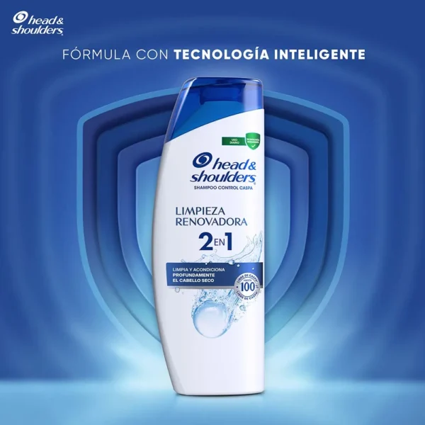 Shampoo Head Shoulders Limpieza Renovadora Control Caspa 2 en 1 Champu Head and Shoulders 375 ml - Image 2