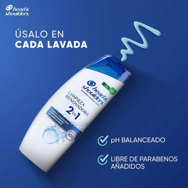 Shampoo Head Shoulders Limpieza Renovadora Control Caspa 2 en 1 Champu Head and Shoulders 375 ml - Image 6