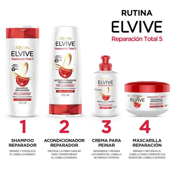 Elvive Shampoo Reparador + Acondicionador Reparador - Image 4