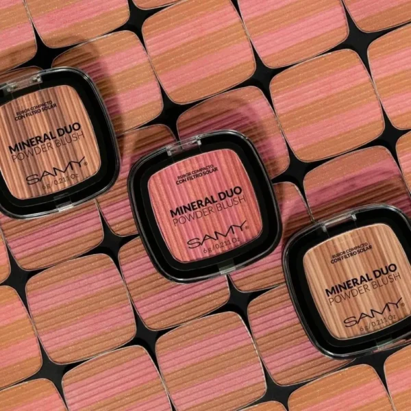 Samy Rubor Compacto Mineral Duo Powder Blush Tono Pink Rosas - Image 3